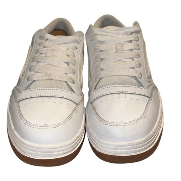 Vans Hylane Leather Sneakers Mens 13 White 721356 Gum Sole Skater Dadcore Comfy